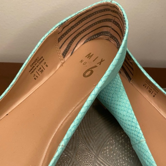 Teal faux snake ballet flats - Picture 4 of 5